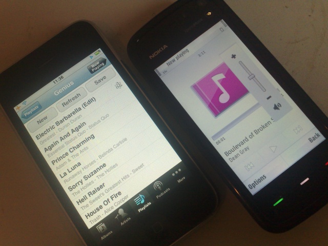 iPhone and Nokia 5800