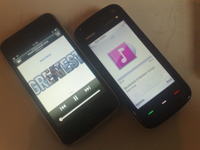 iPhone and Nokia 5800
