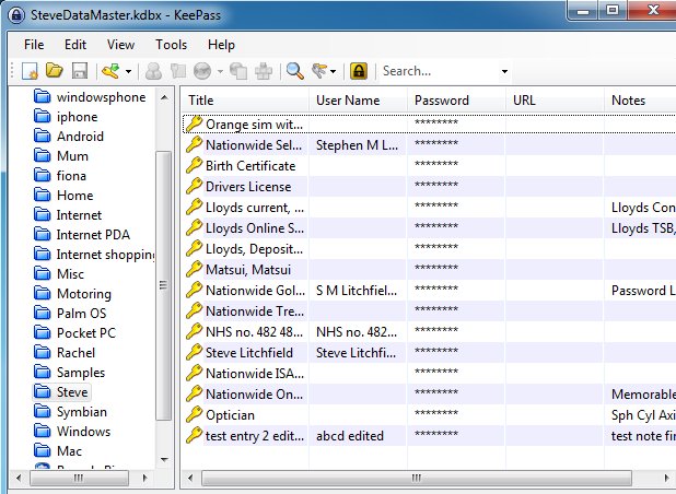 Secure data update: Keepass, 7Pass and Keepass2Android in step with PC, Mac