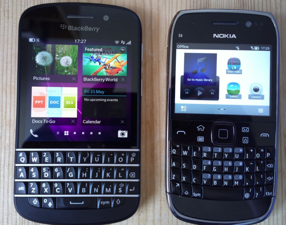 Head to head: Nokia E6 and Blackberry Q10