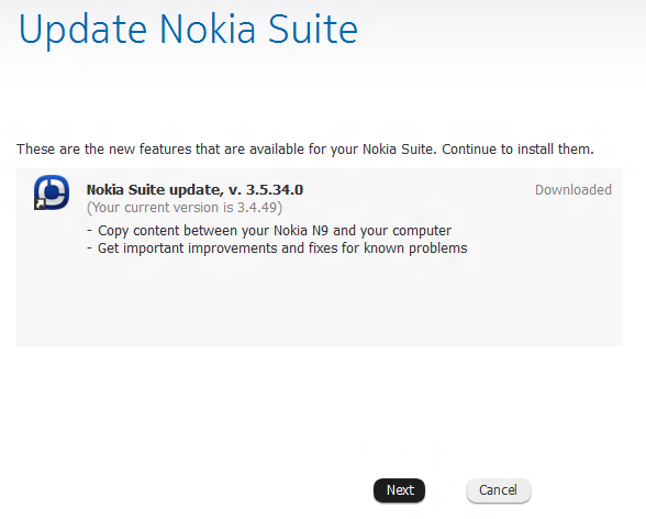 Nokia Suite updated to 3.5.34