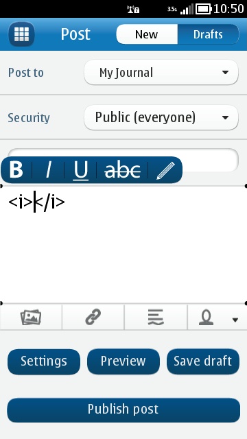 LiveJournal for Symbian