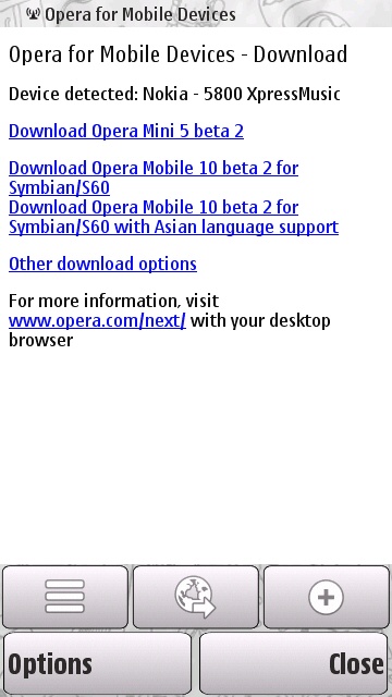 Opera Mobile 10 Beta 2
