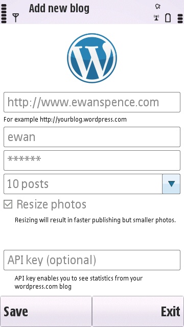 Wordpress Client for Nokia