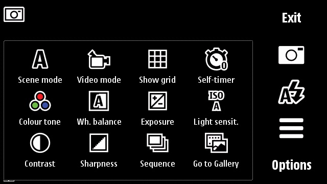 The Symbian^1 camera user interface