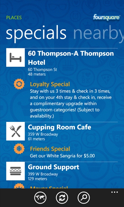 Foursquare, Windows Phone 7