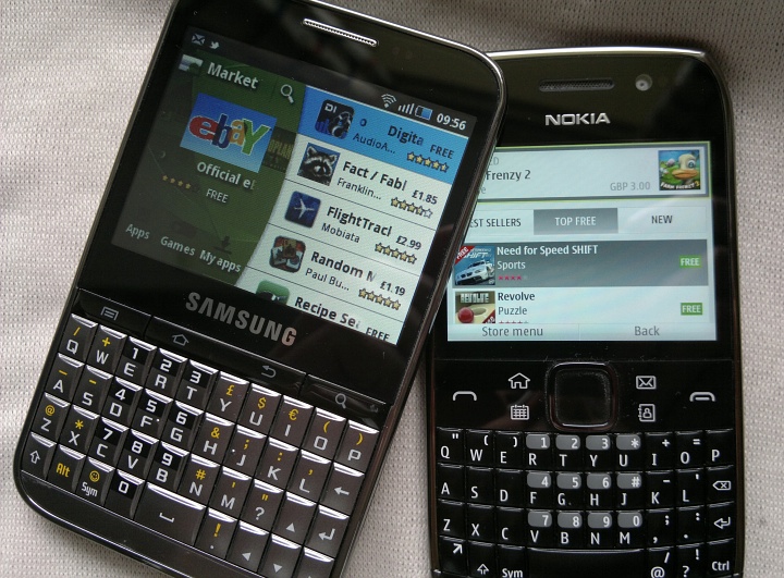Nokia E6 vs Samsung Galaxy pro