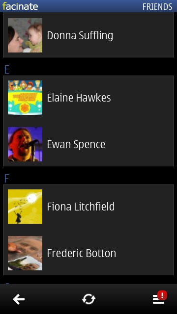 Screenshot from Facebook client group test