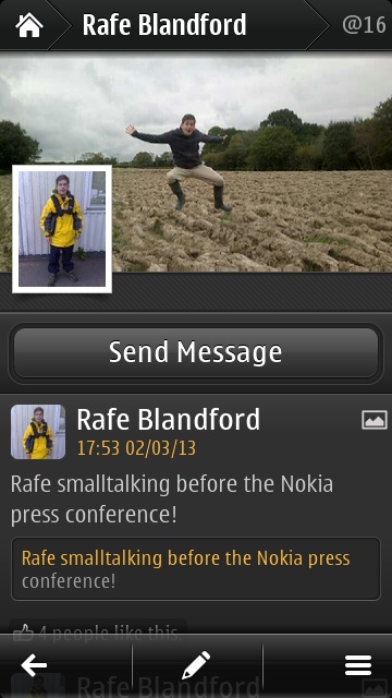 Screenshot from Facebook client group test