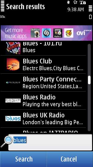 Nokia Internet Radio screenshot