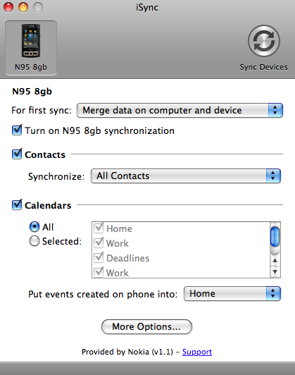 Setting up the first sync