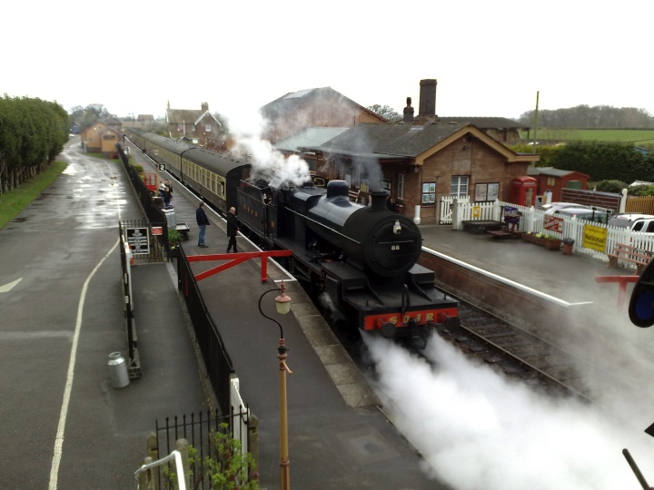 Steaming away in the drizzle