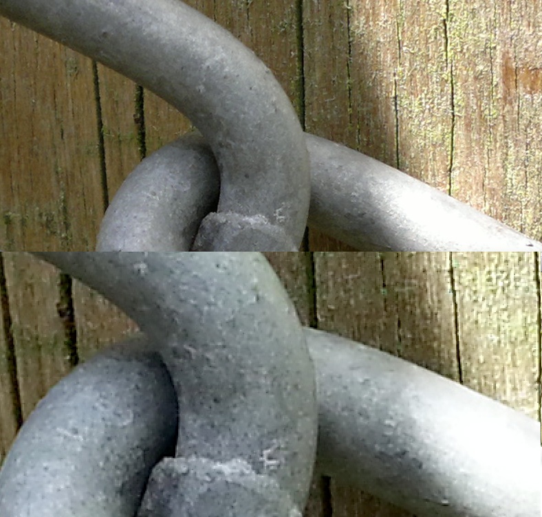 Appropriate cropped central detail, N8 on top, SGS III below