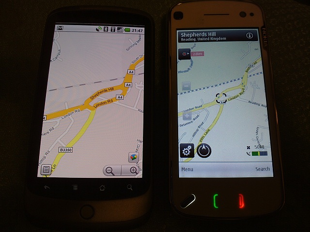 Nexus One vs Nokia N97 - maps