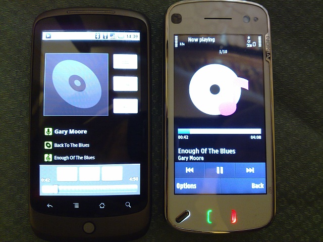 Nexus One vs Nokia N97 - music playback