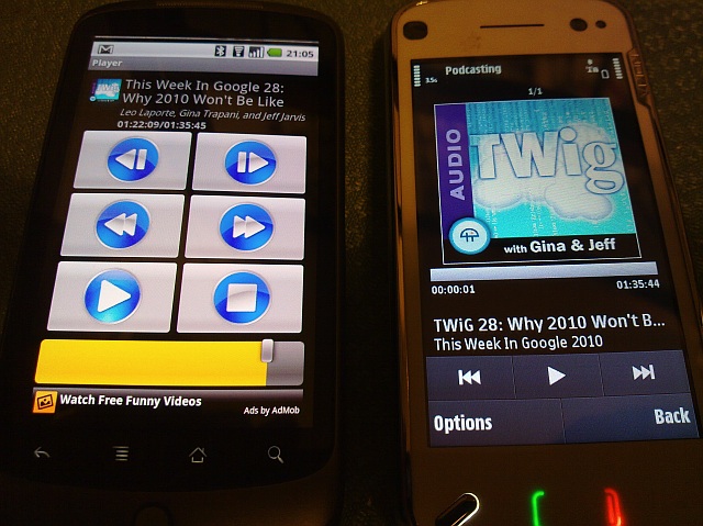 Nexus One vs Nokia N97 - podcasting