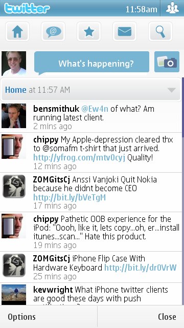 Screenshot from Nokia Social walk through