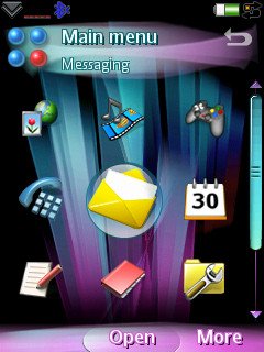 A professional UIQ theme, showing its different elements