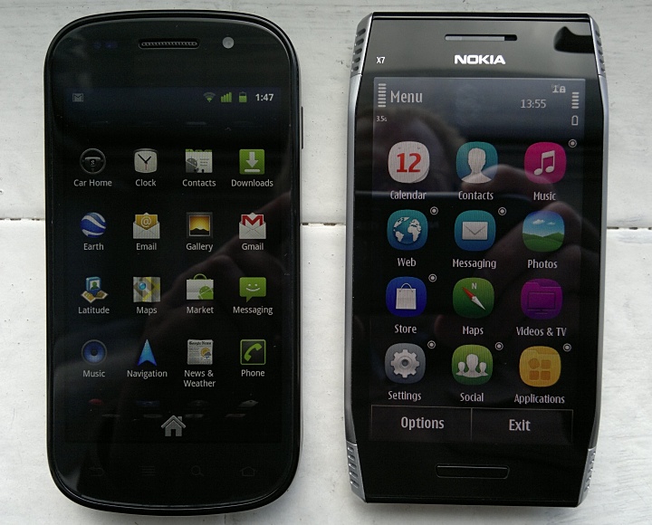 Nexus S and Nokia X7