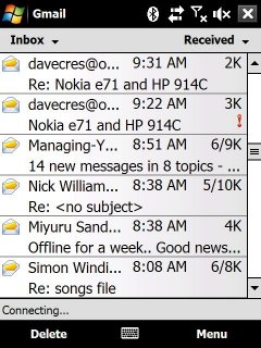 Email on the Touch Diamond (sampled down)