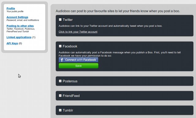 Posting to other sites from Audioboo