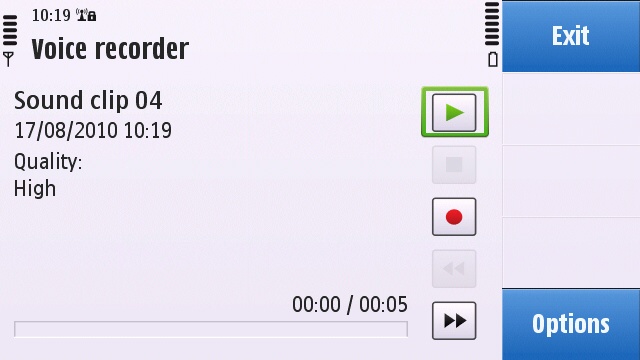 Recording a test clip