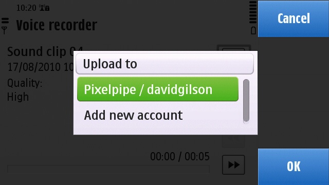 Selecting the Pixelpipe Share Online plugin