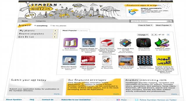 Symbian Horizon Homepage