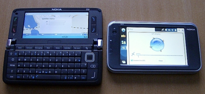 Nokia E90 and N810 GPS satellite navigation
