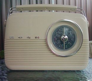 Old-fashioned portable radio