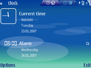 S60 3rd Edition Clock Application screenshot