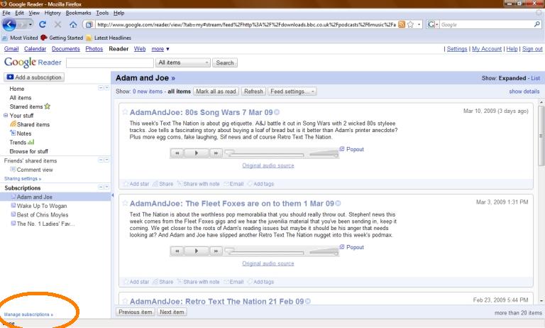 Creating folders in Google Reader