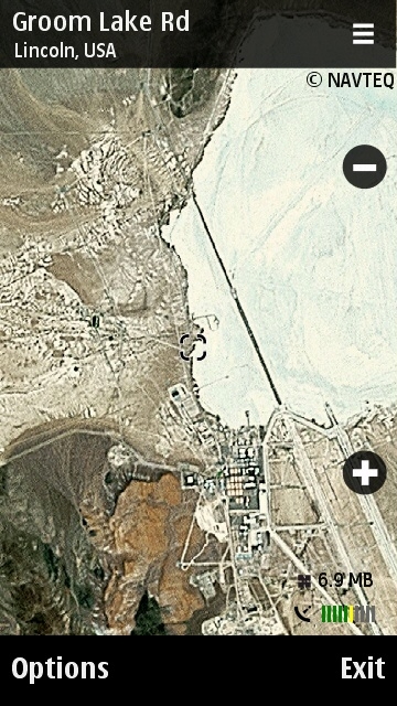 Area 51 on Nokia Maps close up view Area 51 on Nokia Maps close up view