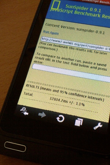 N8 running Sunspider