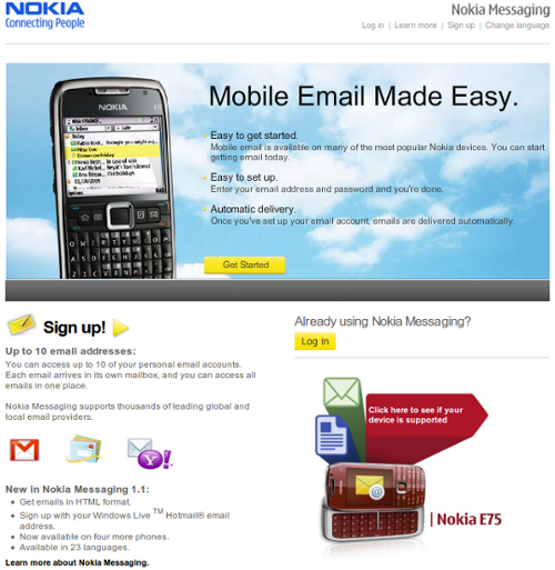 Nokia Messaging Home