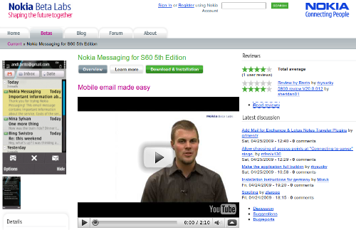Nokia Messaging for S60 5th Edition download