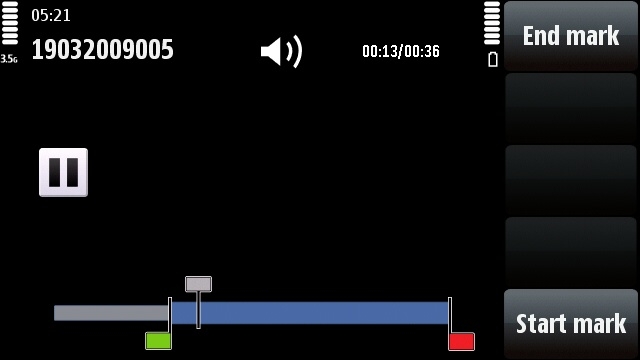 Nokia 5800 XpressMusic video editing mode