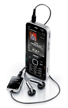 Nokia N78 with headphones