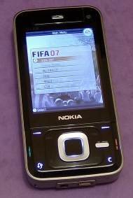 Nokia N81 running FIFA demo in vertical mode