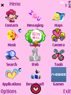 Pink Luv menu screen