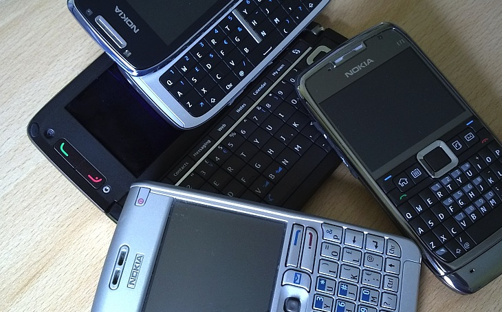 A selection of qwerty phones running Symbian OS
