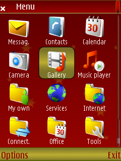 Red Christmas menu screen