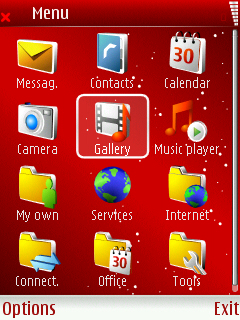 Red Xmas menu screen