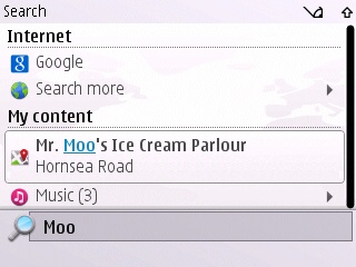 S60 search accessing map landmarks