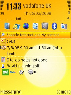 Sunrise standby screen