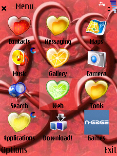 Valentine menu screen