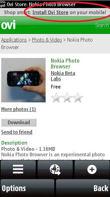 Ovi Store app download link
