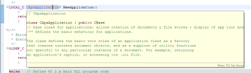 Carbide.c++ hover help