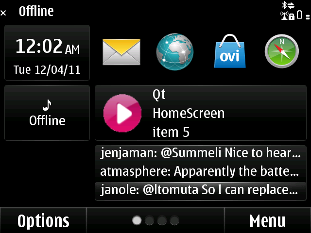 Existing screen widgets using the N97's API will still work, despite scrolling effects. See the Gravity widget working here