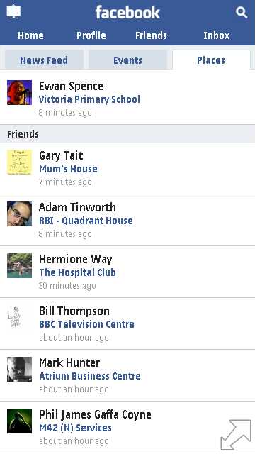 Facebook (Touch) and Places
